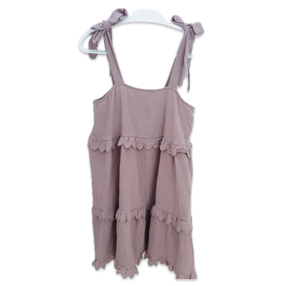 Rylee + Cru Dresses & Skirts - Rylee + Cru Women's Mauve Purple Shoulder-Tie Dress